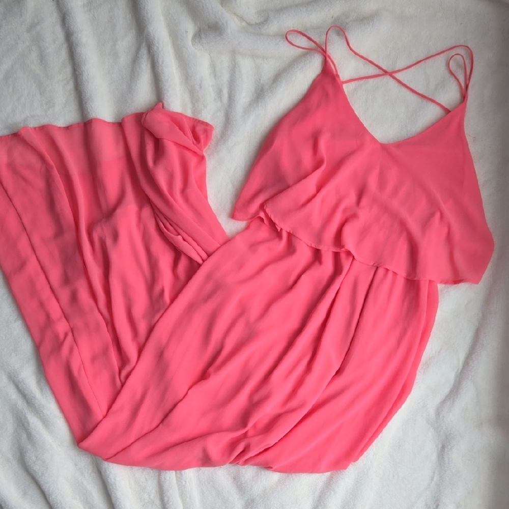 Everly size S pink strappy maxi dress